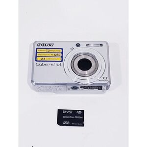 Sony CyberShot DSC-S730 Digital Camera 7.2 MP - Tested & Works